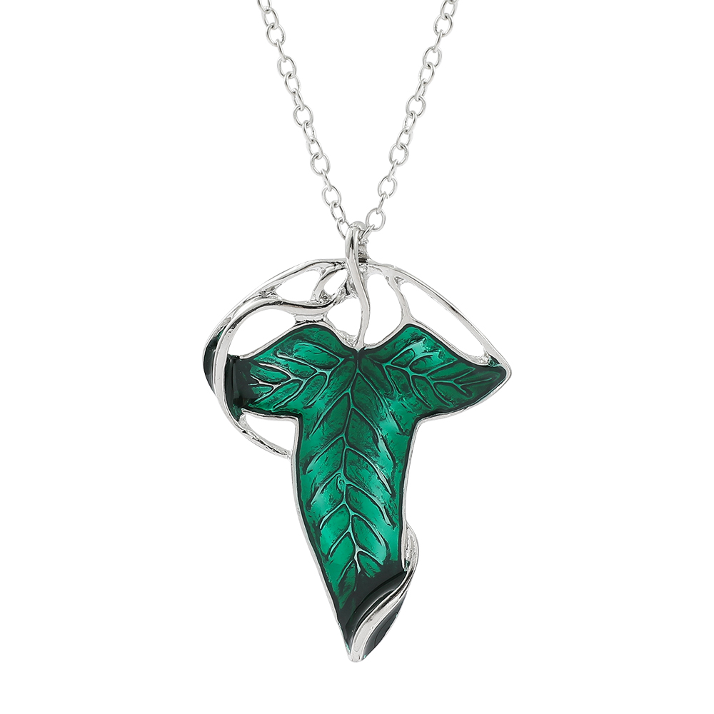 Vintage Jewelry Collection - Collier pendentif feuille verte vintage, bijou